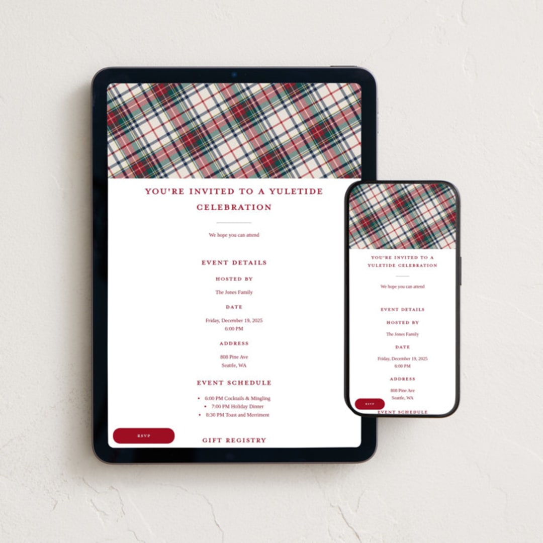 "Heartwarming" - Online Holiday Party Invitations in Berry by Yaling Hou Suzuki - Mobile + desktop layout