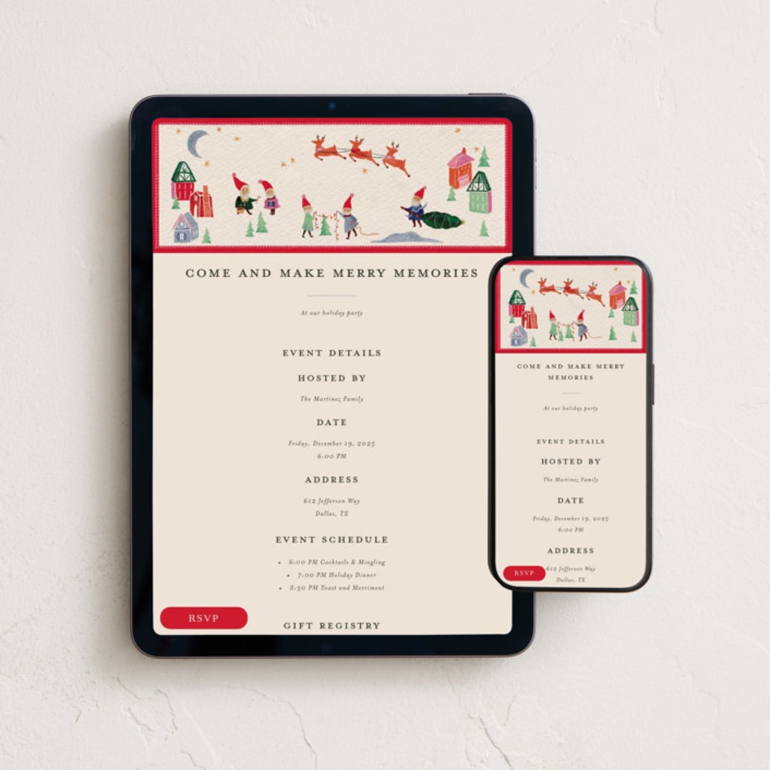"North Pole Party" - Online Holiday Party Invitations in Santa by Julie Murray - Mobile + desktop layout