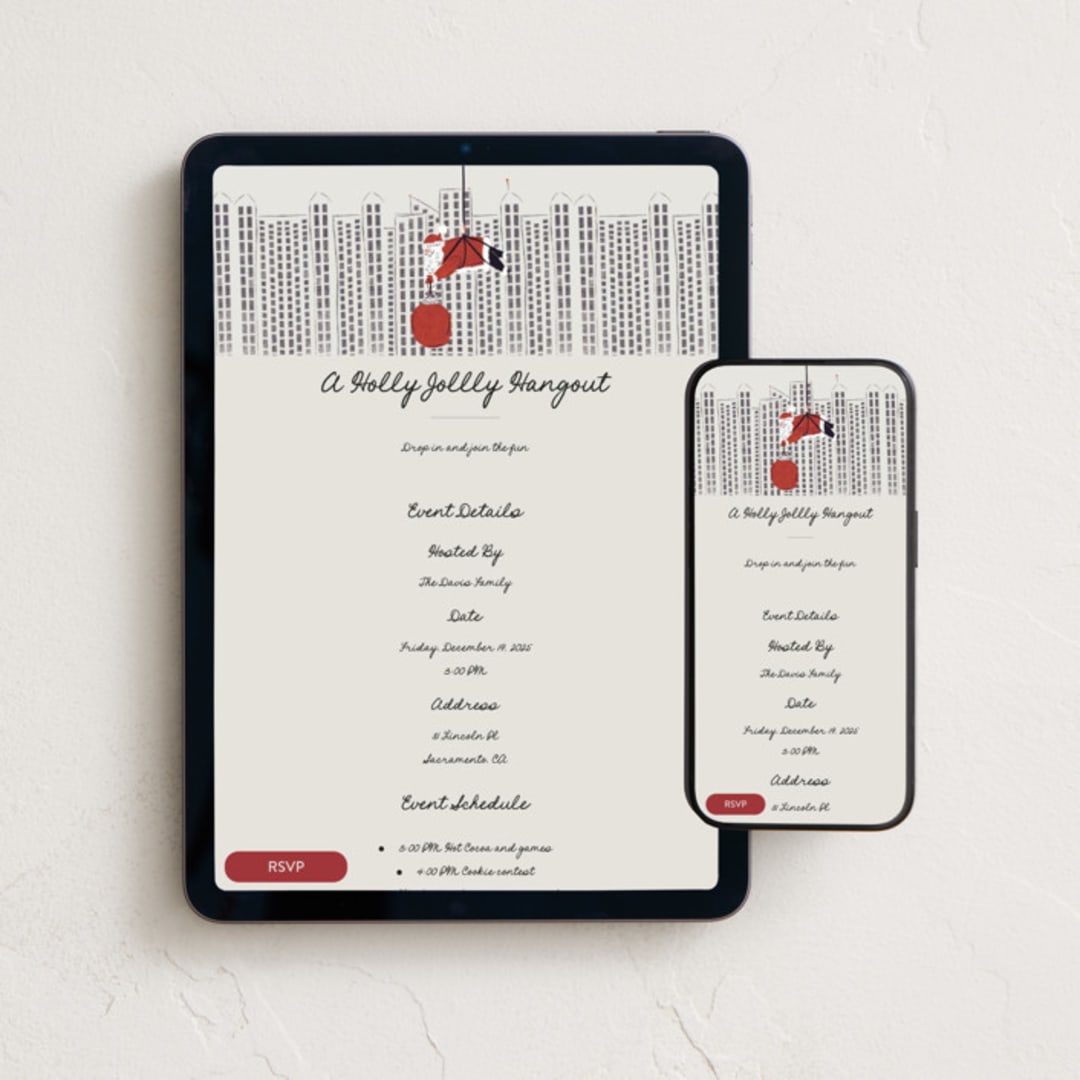 "There's always a way" - Online Holiday Party Invitations in Soot by Gwen Bedat - Mobile + desktop layout