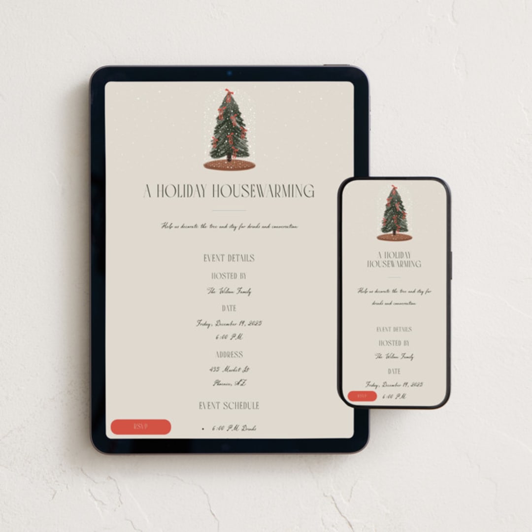 "Snowglobe" - Online Holiday Party Invitations in Buttercream by Maja Cunningham - Mobile + desktop layout