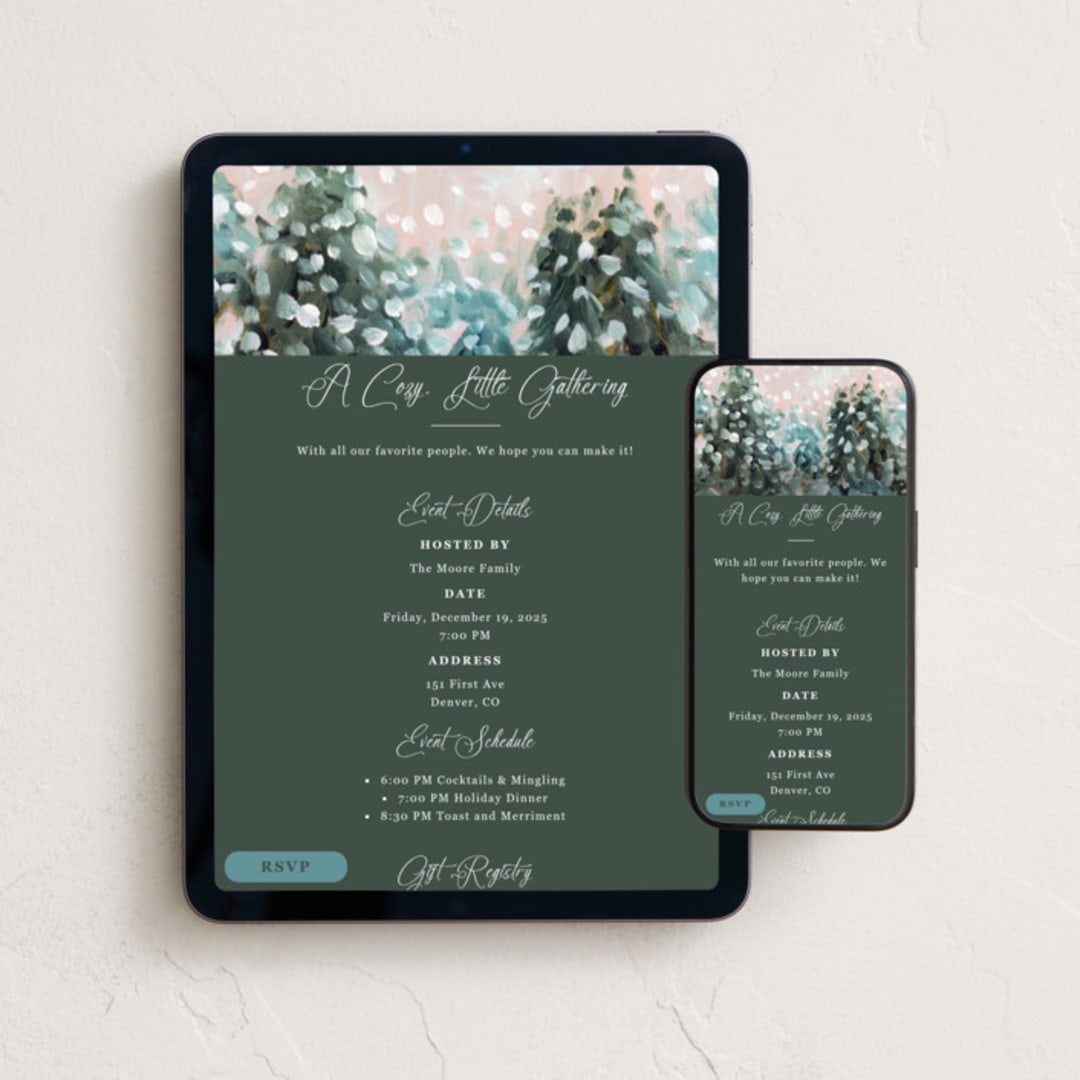 "Wonderful Time" - Online Holiday Party Invitations in Snow by Lindsay Megahed - Mobile + desktop layout