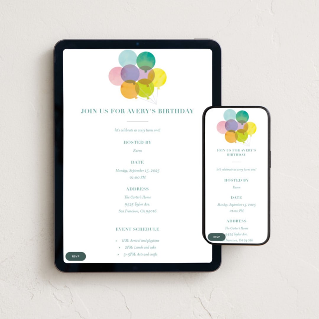 "year" - Online Kids Birthday Invitations in Teal by Lori Wemple - Mobile + desktop layout
