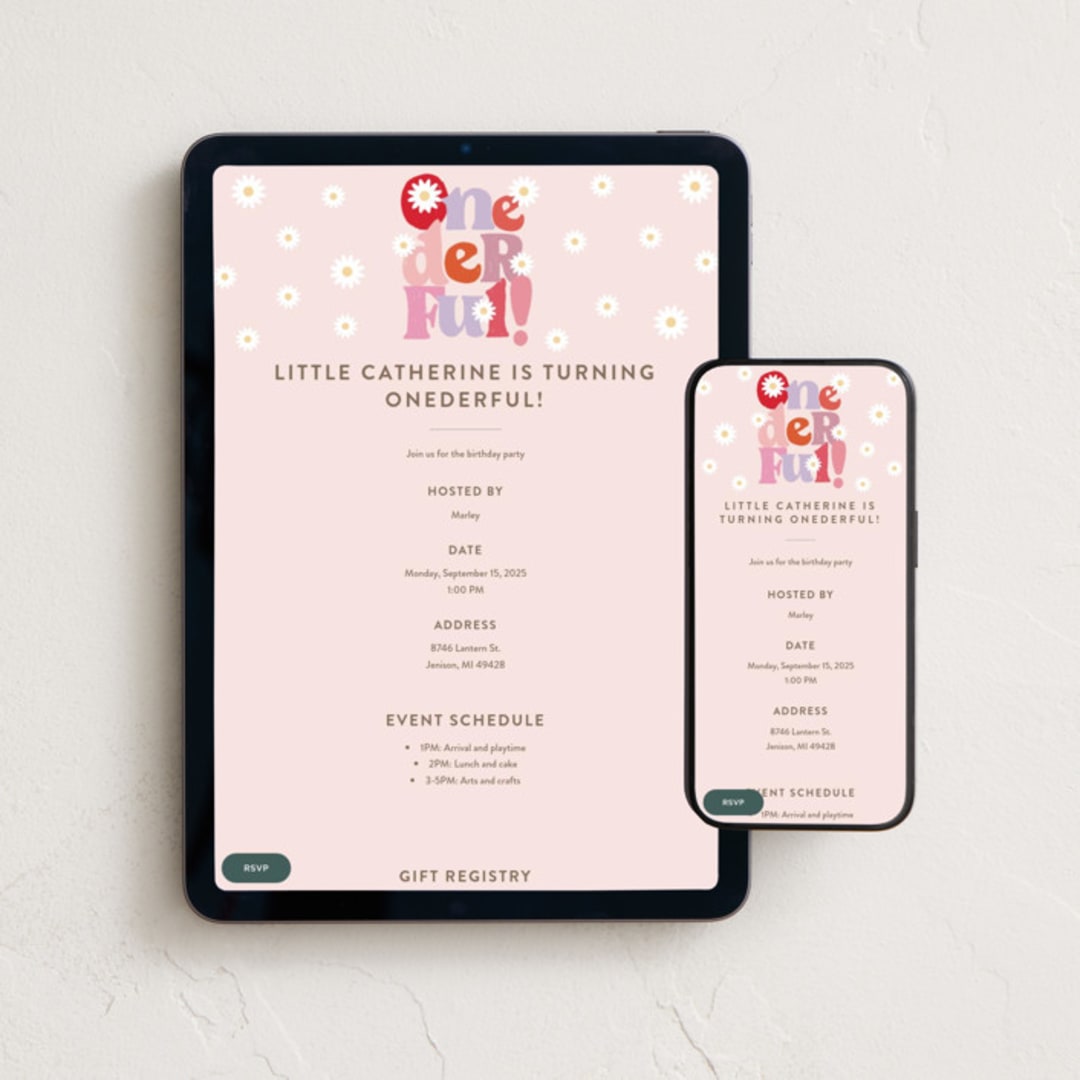 "lei" - Online Kids Birthday Invitations in Petal by chocomocacino - Mobile + desktop layout