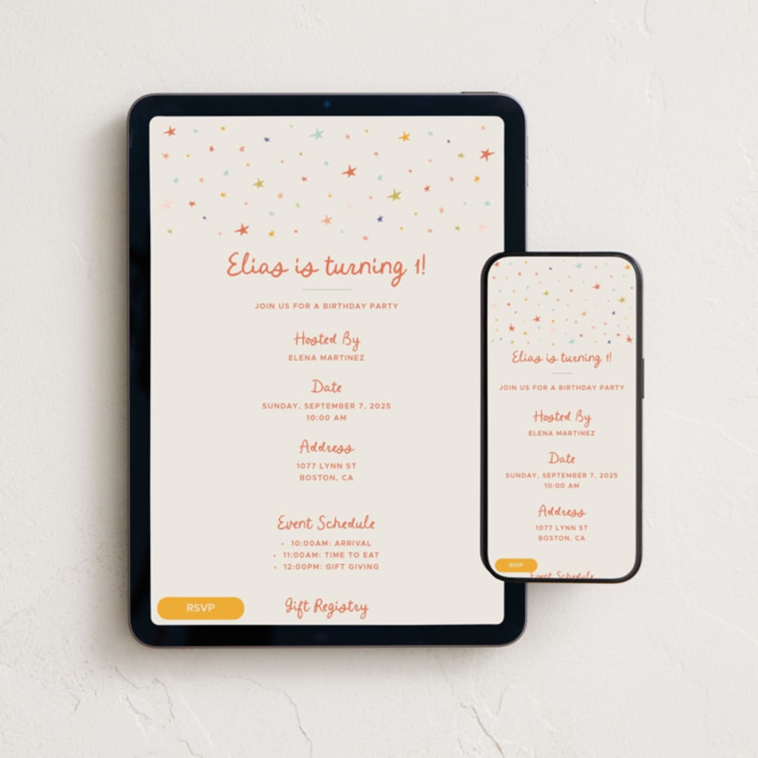 "Sugared Almond" - Online Kids Birthday Invitations in Confetti by Blustery August - Mobile + desktop layout