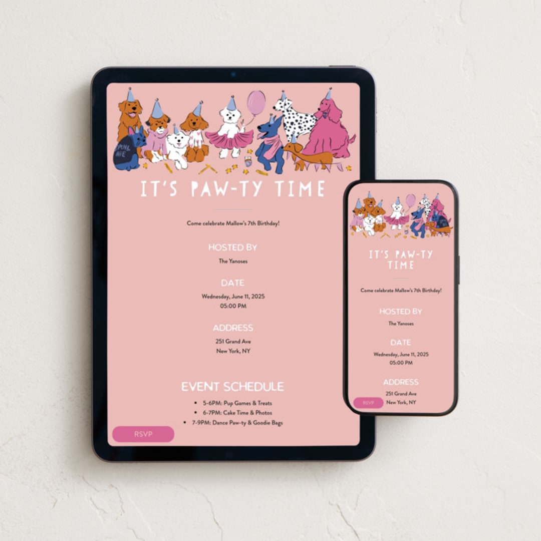 "friends furrever" - Online Kids Birthday Invitations in Pawberry by Grae - Mobile + desktop layout