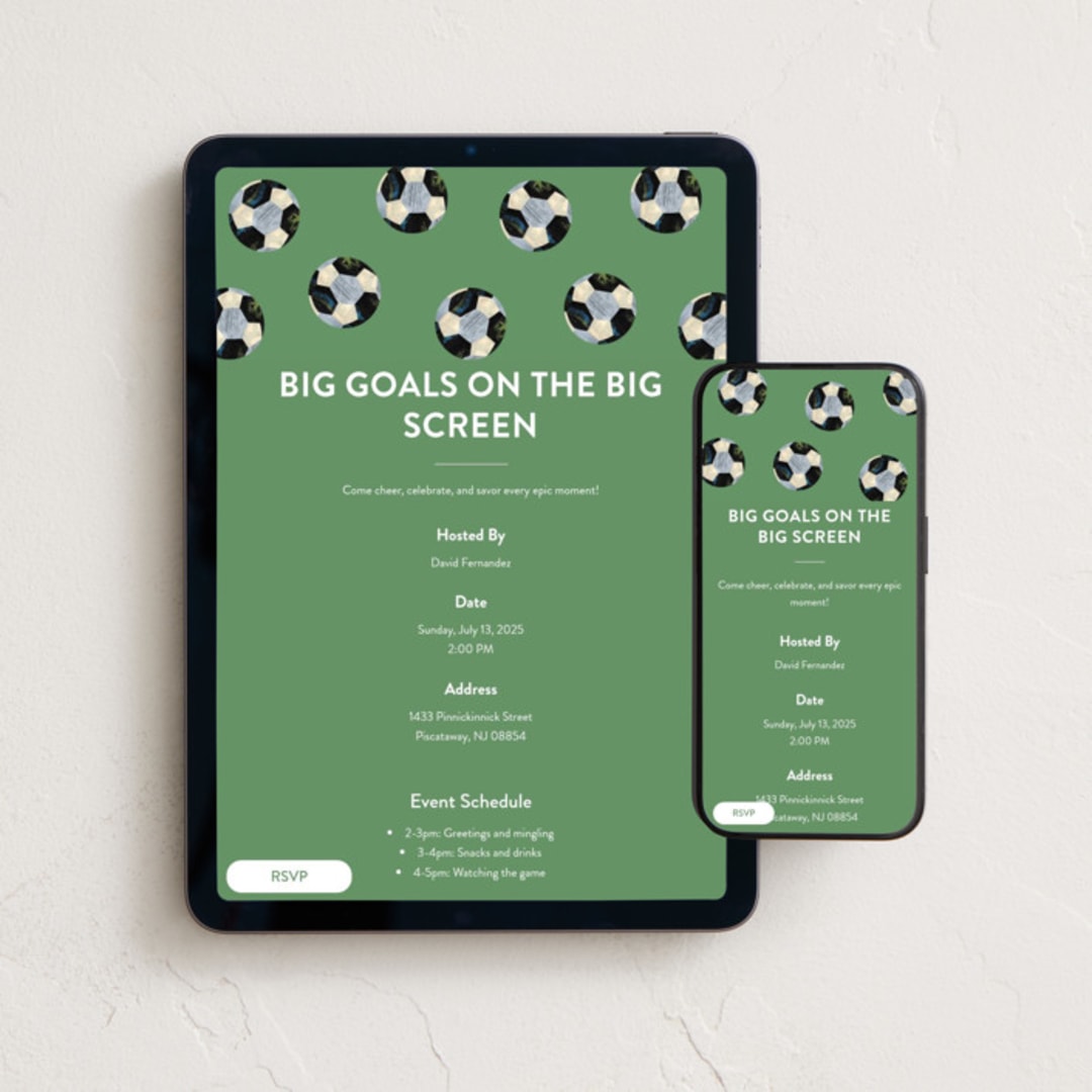 "Let's Play!" - Online Party Invitations in Grass by Alethea and Ruth - Mobile + desktop layout