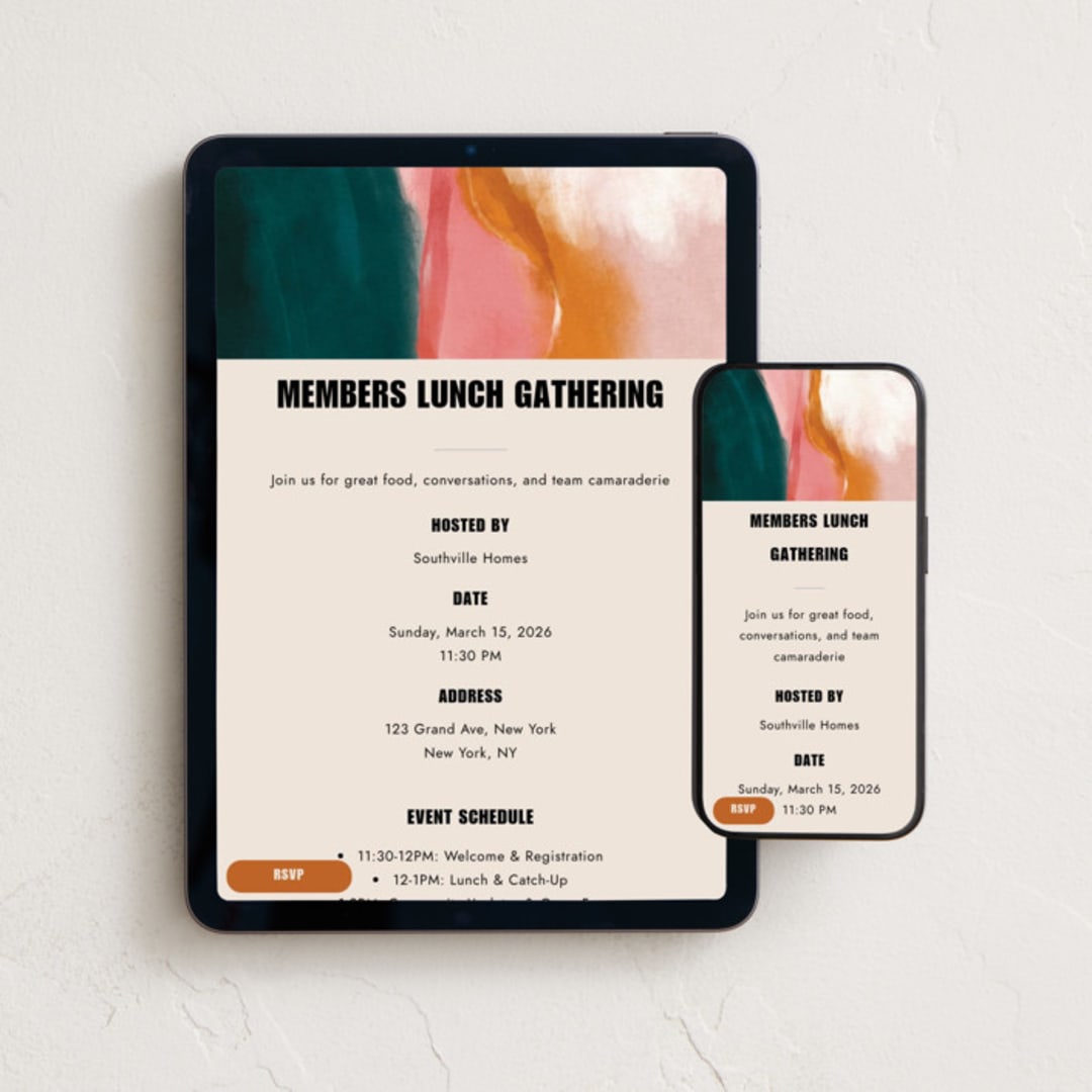"gathering" - Online Party Invitations in Garden Social by Grae - Mobile + desktop layout