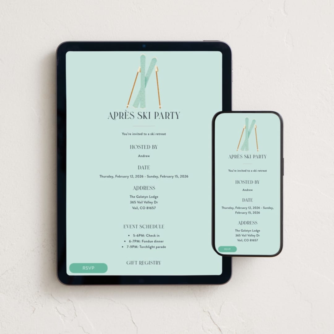 "Après Ski" - Online Party Invitations in Frost by Gwen Bedat - Mobile + desktop layout