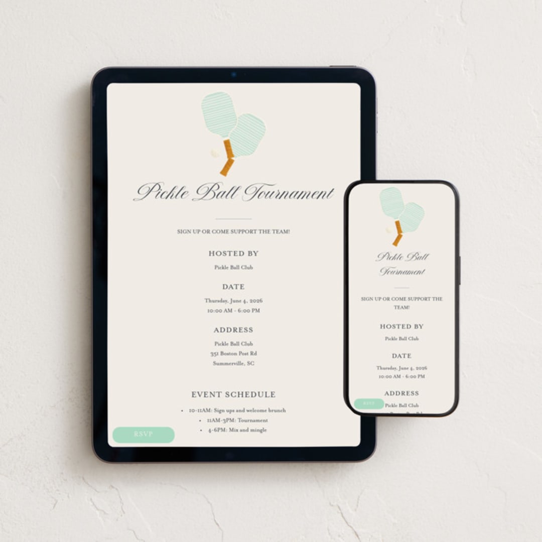 "Pickle" - Online Party Invitations in Pool by Gwen Bedat - Mobile + desktop layout