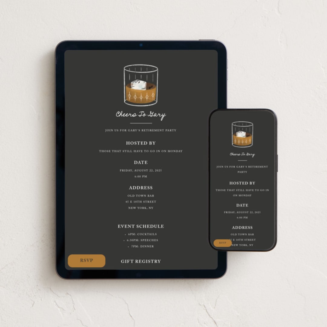 "Very Chill" - Online Party Invitations in Evening by mo kelley - Mobile + desktop layout