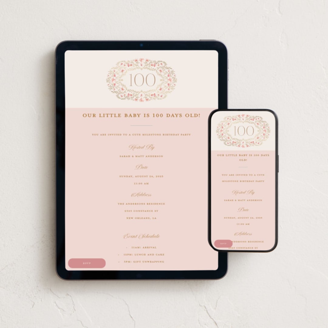 "Century" - Online Religious Milestone Invitations in Versailles by Claudia Orengo - Mobile + desktop layout