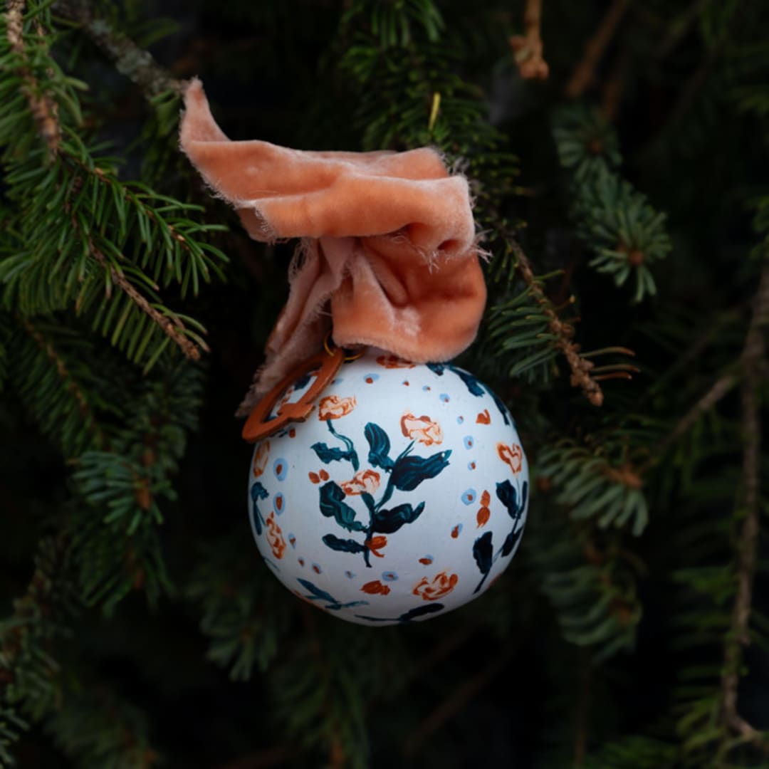 "Desert Rose Floral Customized Ornament" - Ornaments in multicolor by Lottie Aldarwish
