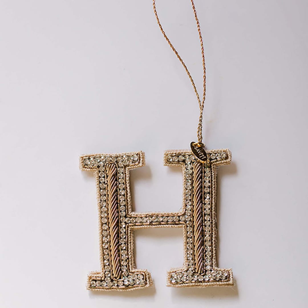 "Personalized Handmade Letter Ornament - Large H" - Ornaments in silver by Courtney Bedi