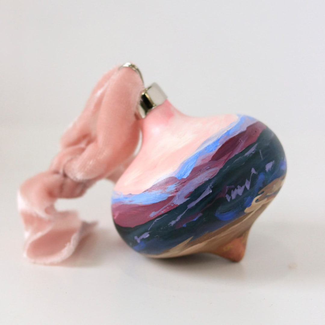 "Purple Mountain | 3” ornament | Ceramic" - Ornaments in purple by Weronika Zubek