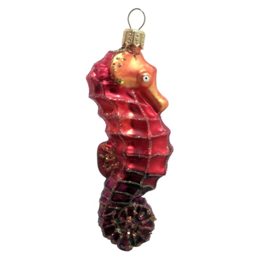 "Seahorse Polish Mouth Blown Glass Christmas Ornament Decoration" - Ornaments in multicolor by Pinnacle Peak Trading Company