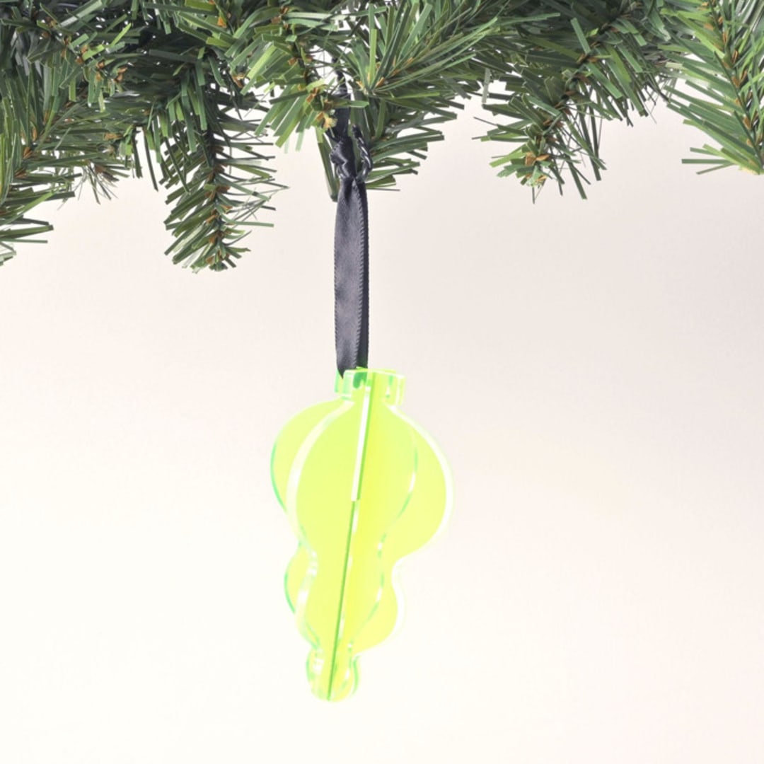 "Acrylic Icicle Christmas Ornament, Fluorescent Green" - Ornaments in green by Em and Me Studio