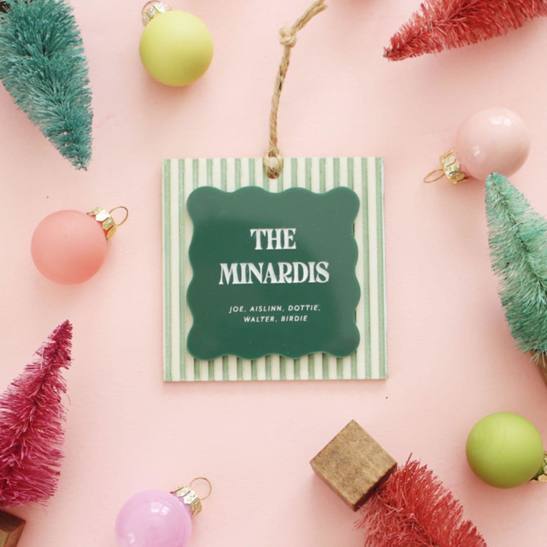 "Striped Personalized Ornament" - Ornaments in multicolorassorted-colors by Aislinn Minardi