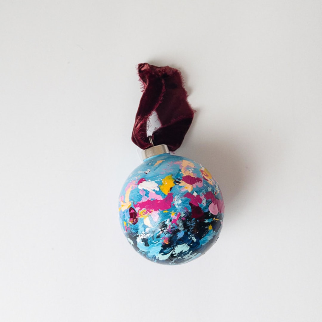 "Abstract Seascape Ornament 8" - Ornaments in multicolor by Jocelyn Elizabeth