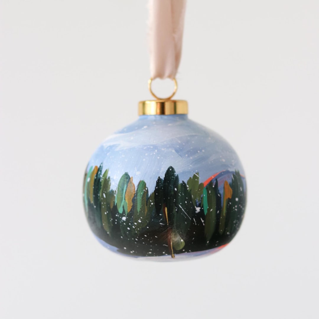 "Snowy Winter Ornament- 31" - Ornaments in green by Weronika Zubek