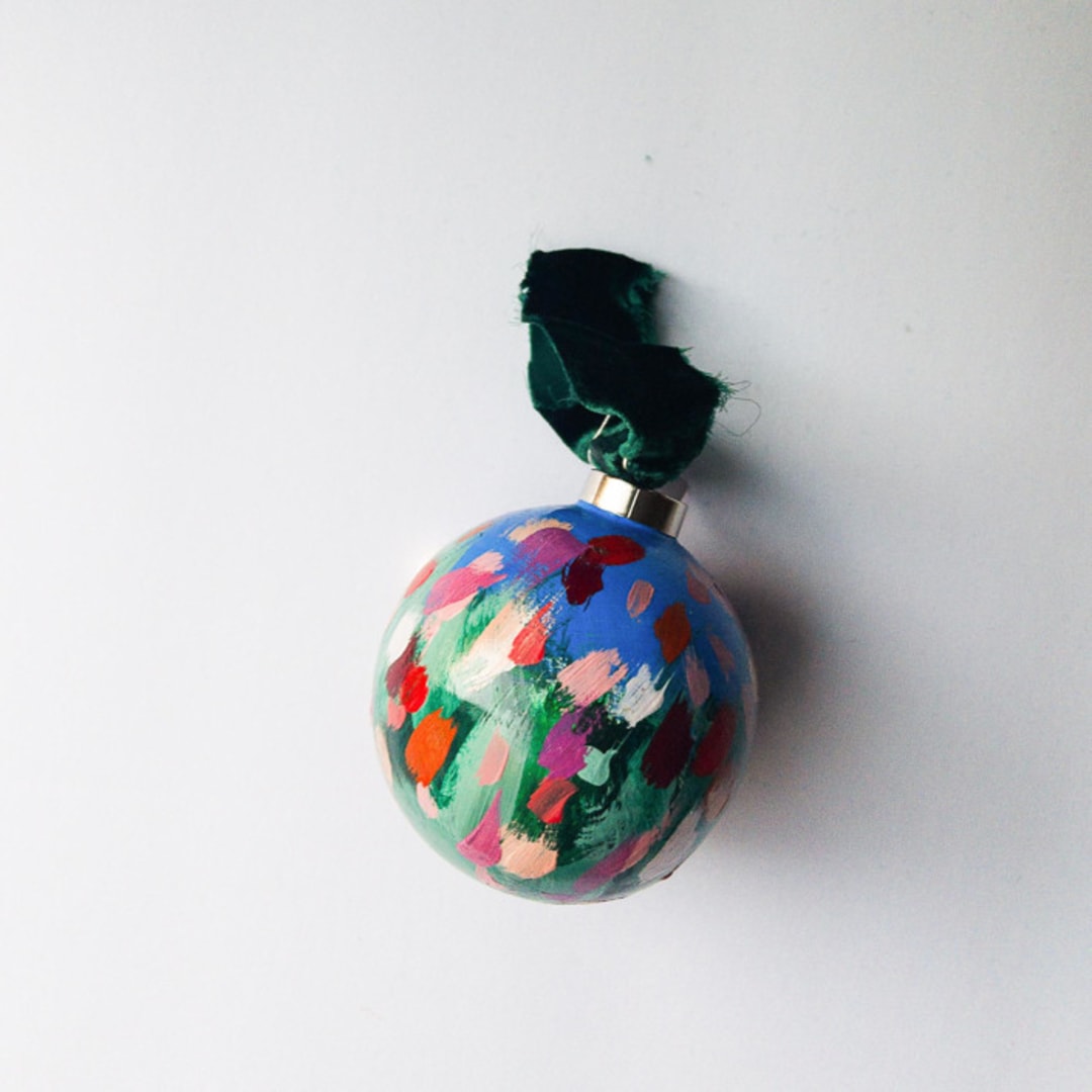 "Midnight Floral Ornament - Blue" - Ornaments in blue by Jocelyn Elizabeth