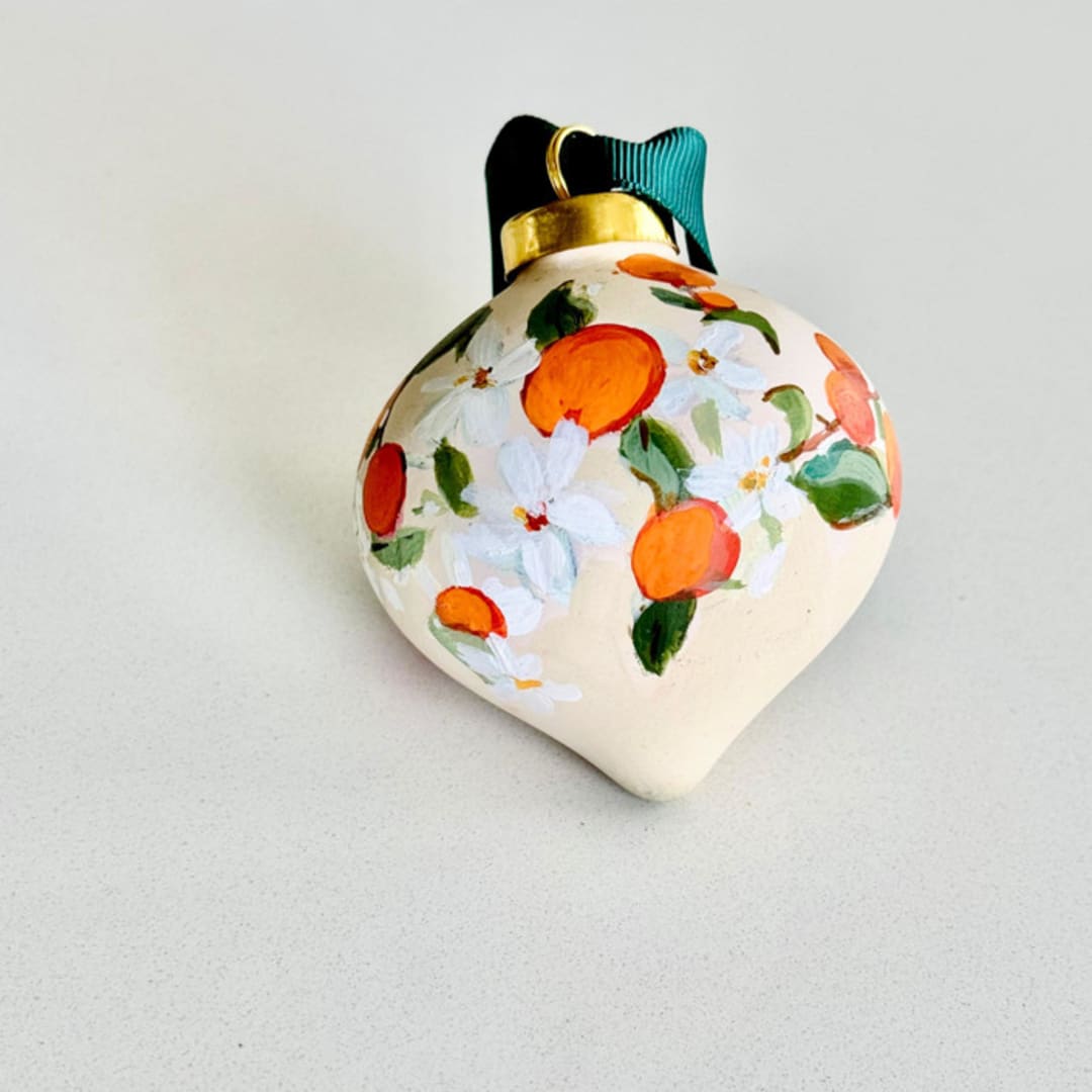 "Orange Blossom Ornament" - Ornaments in orange by Arohika Verma