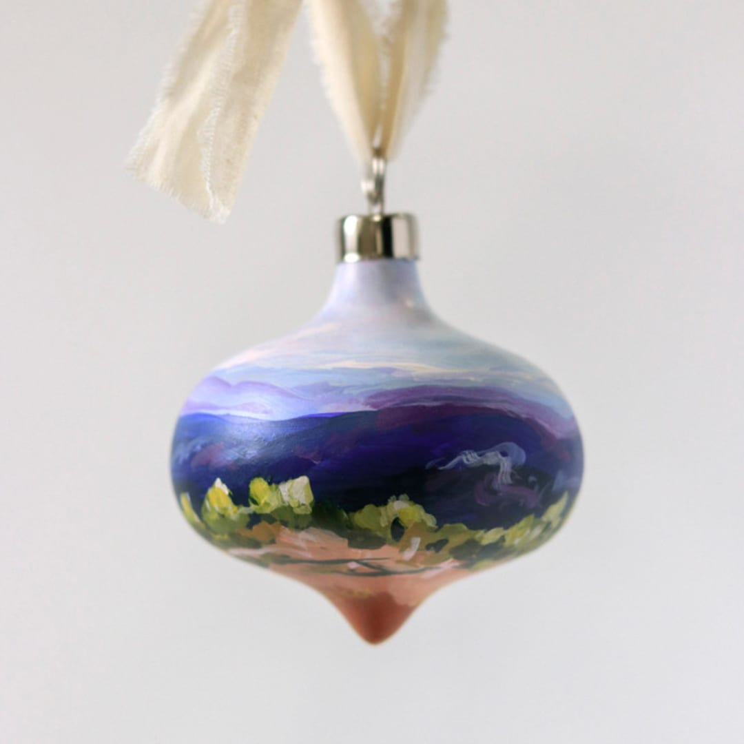"Clear Day | 3” Ornament | Ceramic" - Ornaments in blue by Weronika Zubek