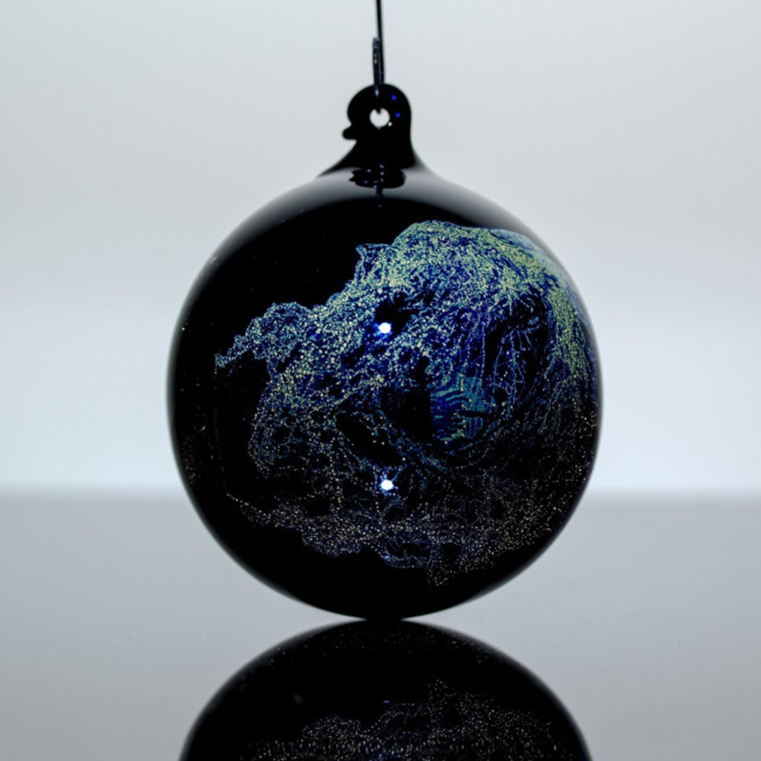 "Black Nebula Ornament" - Ornaments in black by Albrecht Art Glass