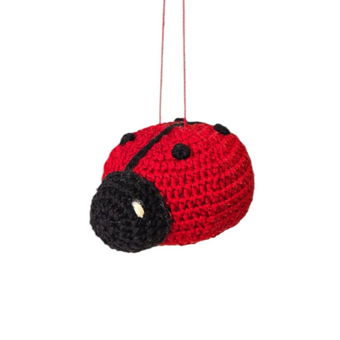 "Crochet Ladybug Ornament" - Ornaments in red by Melange Collection