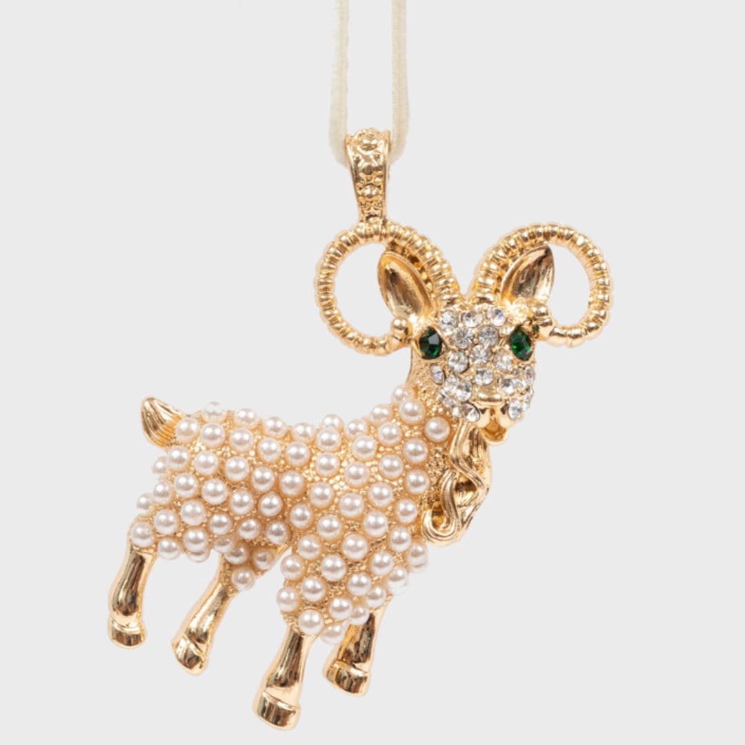 "Aries hanging ornament" - Ornaments in gold by Joanna Buchanan