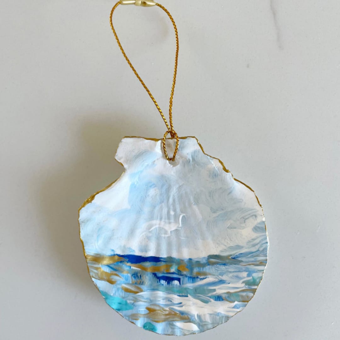 Hand-Painted Natural Seashell Ornament