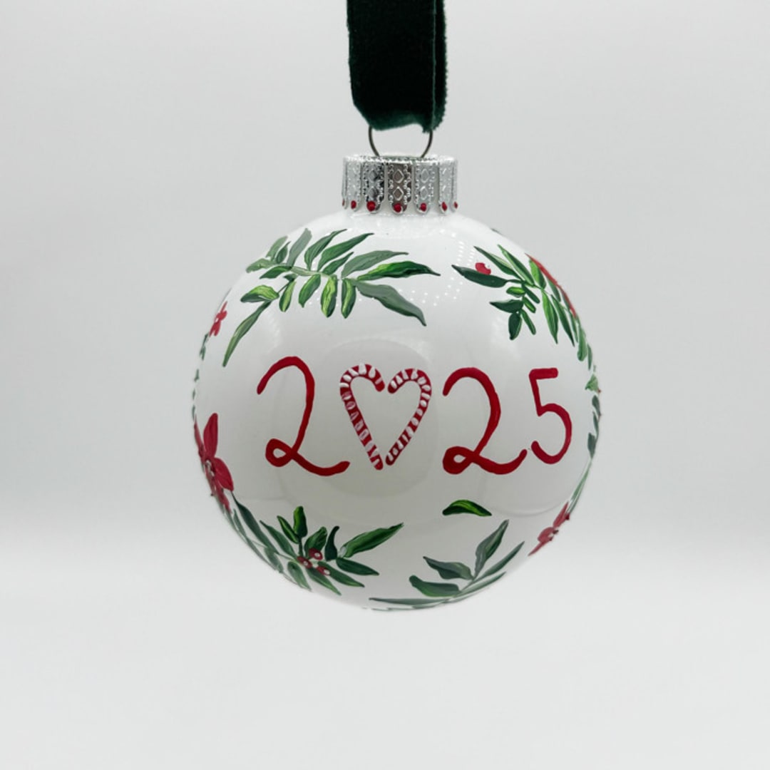 "2025 Custom Ornament" - Ornaments in white by Ashley Myers