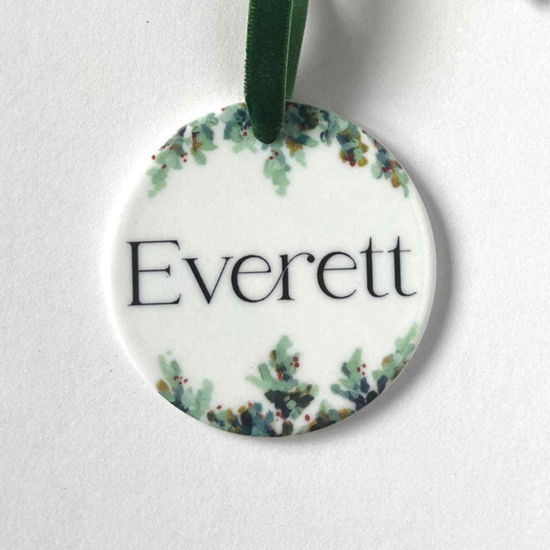 Personalized Name Ceramic Ornament, Serif