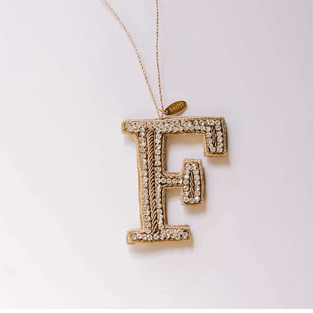 "Personalized Handmade Letter Ornament - Small F" - Ornaments in silver by Courtney Bedi