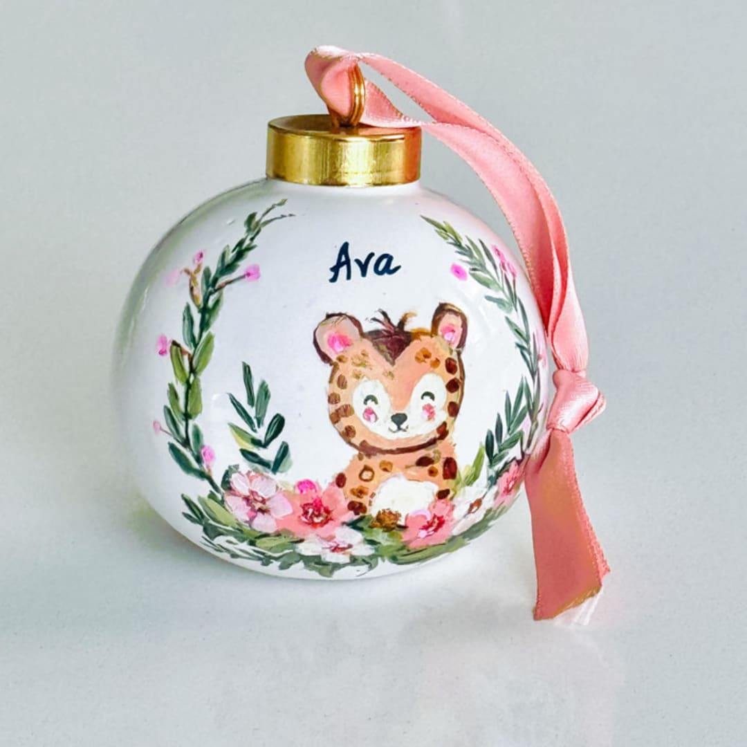 "Personalized Baby's First Christmas Ornament" - Ornaments in white by Arohika Verma