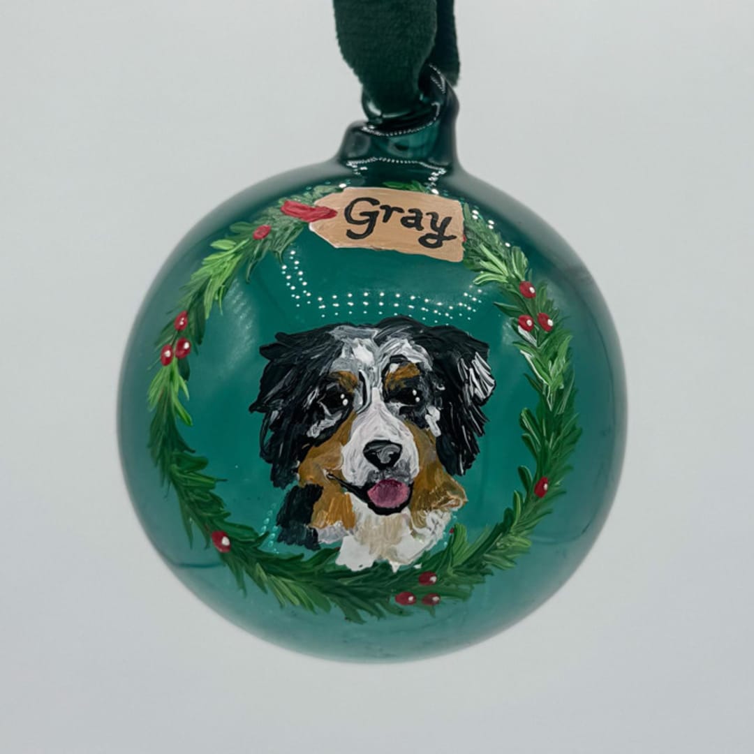 "Custom Hand-Painted Pet Ornament with Name Tag" - Ornaments in multicolorassorted-colors by Ashley Myers