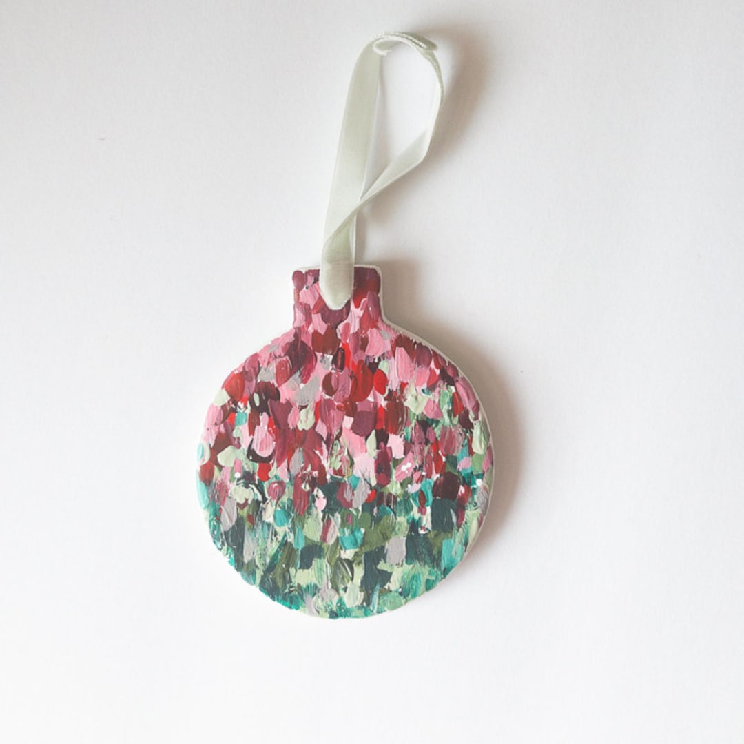 "Holiday Fling Floral Ornament" - Ornaments in multicolor by Jocelyn Elizabeth