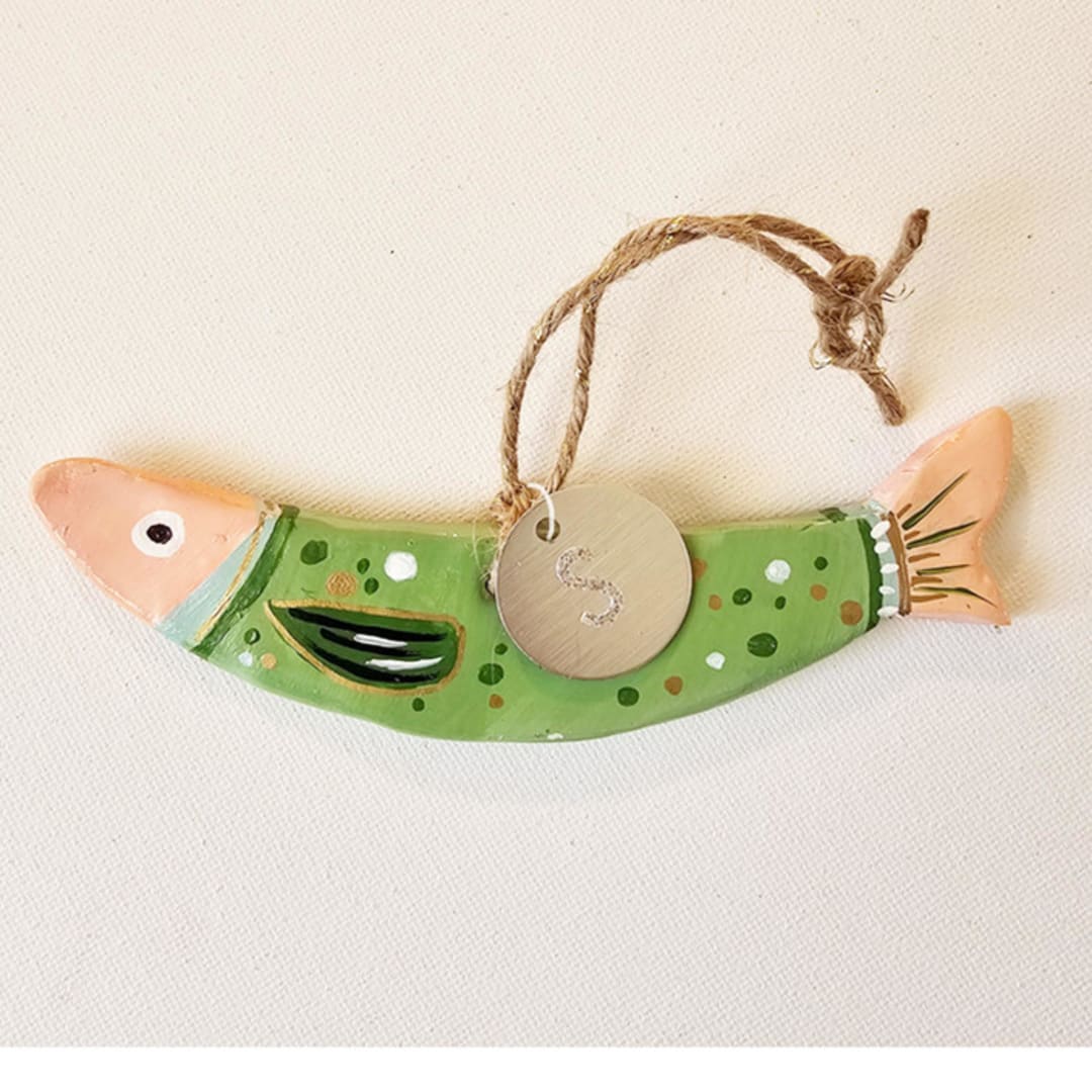Hand made Clay Sardine with Custom Charm