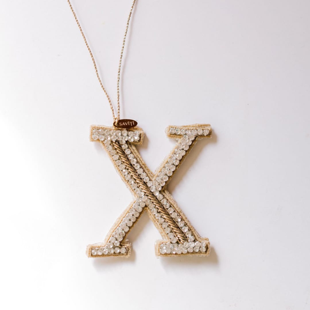 "Personalized Handmade Letter Ornament - Large X" - Ornaments in silver by Courtney Bedi