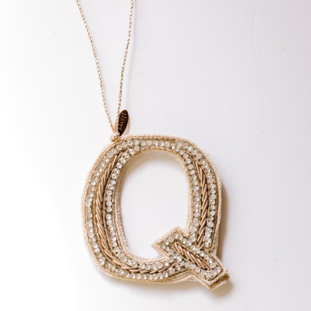 "Personalized Handmade Letter Ornament - Small Q" - Ornaments in silver by Courtney Bedi