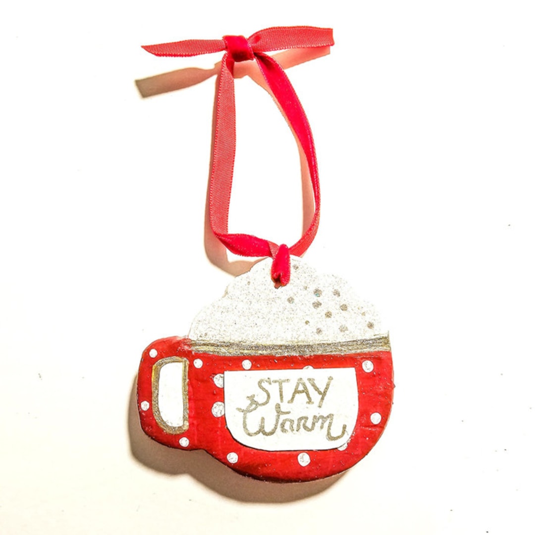 "Hand- made Clay Mug Ornament" - Ornaments in red by AlisonJerry