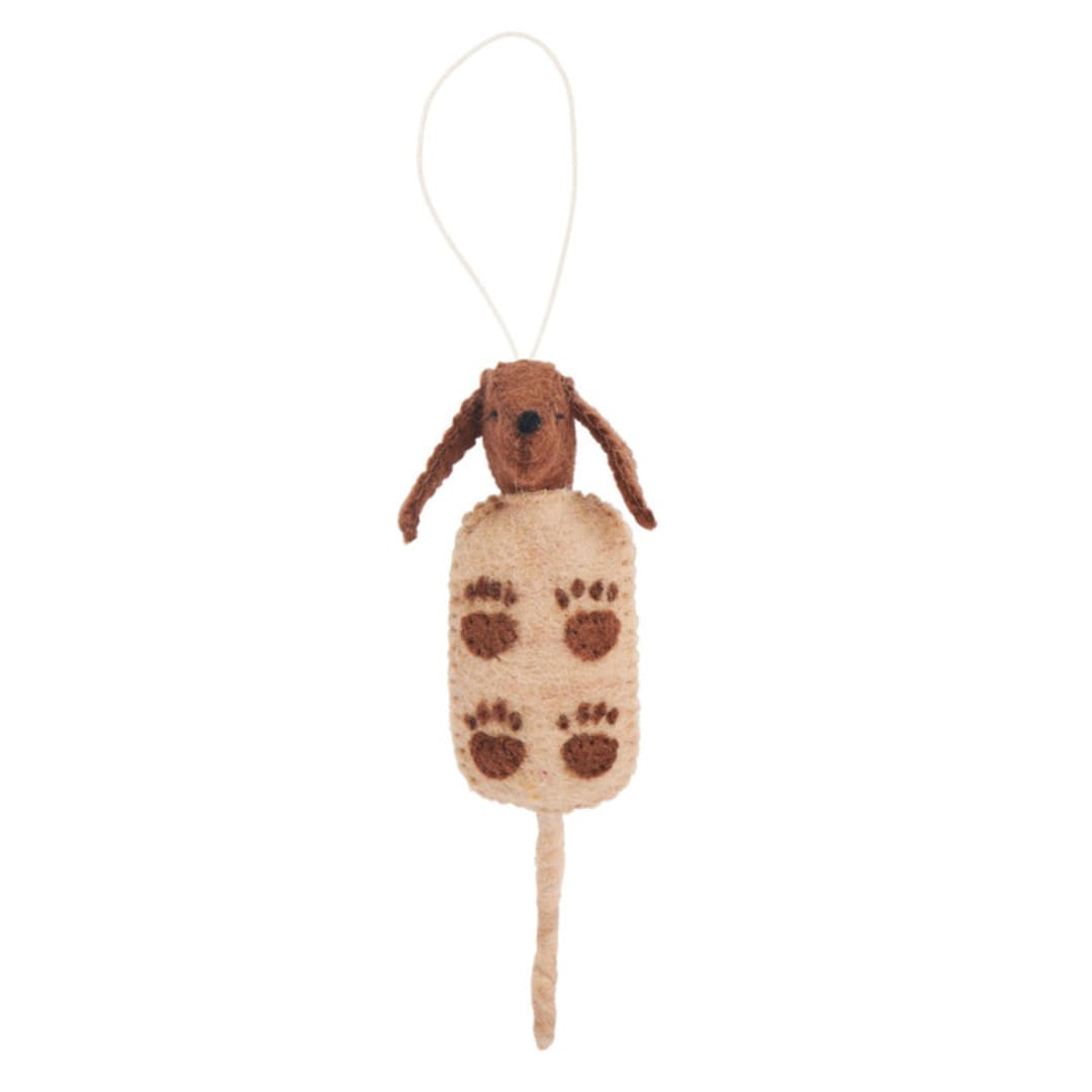 "Felt Corn Dog Ornaments-With Ketchup & Mustard" - Ornaments in multicolor by Global Goods Partners