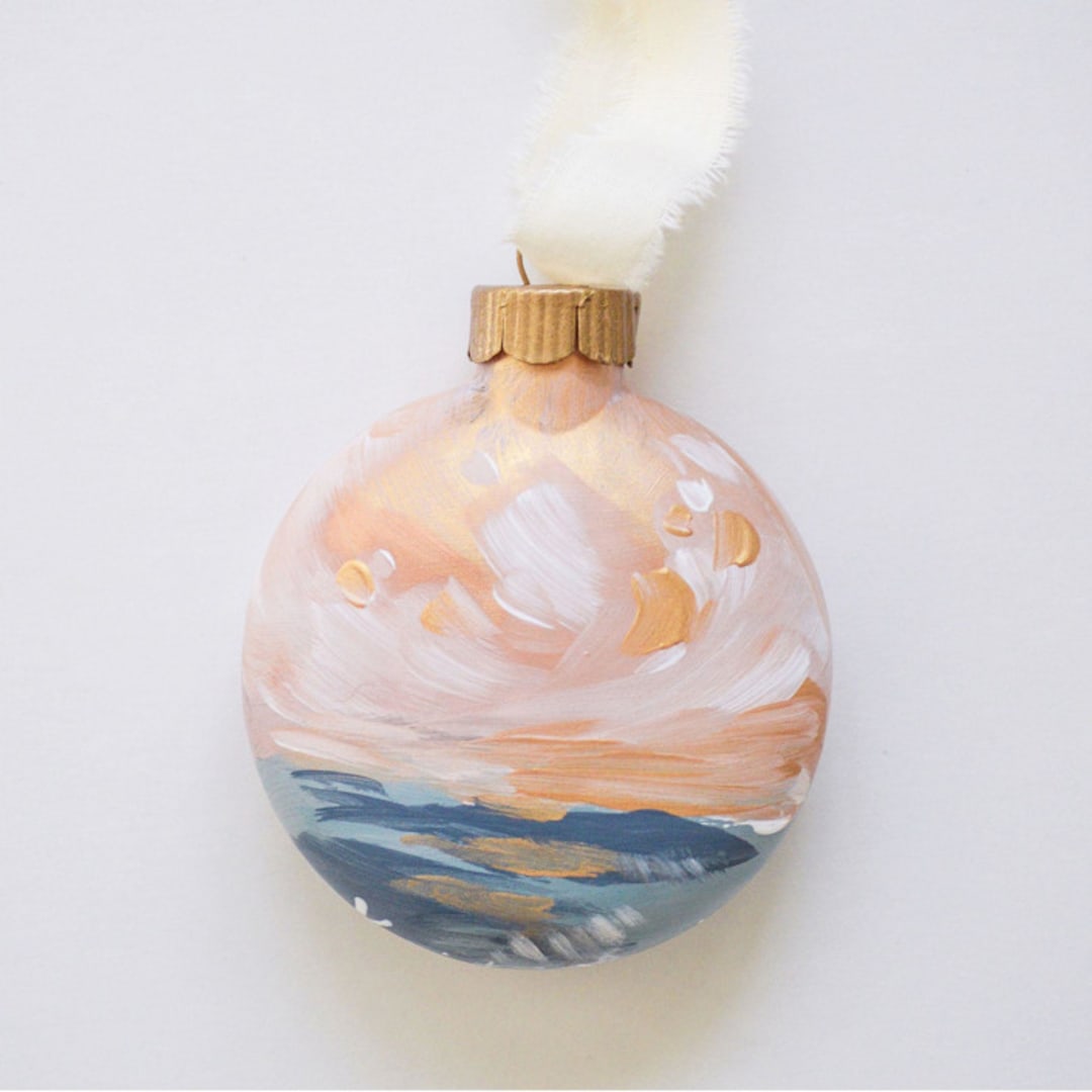 "2" Rose Gold Heavenly Seascape" - Ornaments in pink by Kristen Laczi