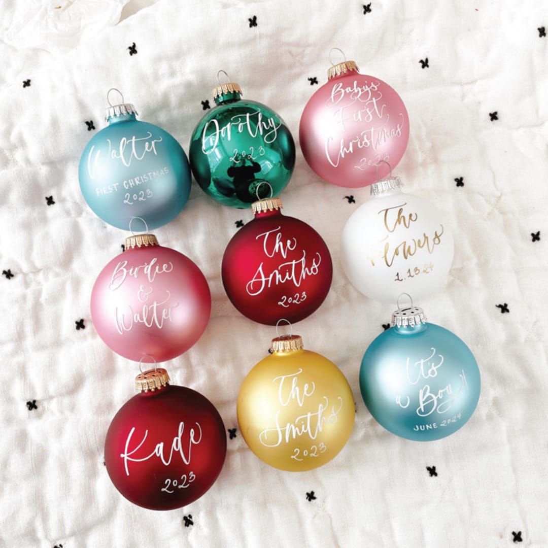 "Custom Handlettered Ornament" - Ornaments in multicolorassorted-colors by Aislinn Minardi