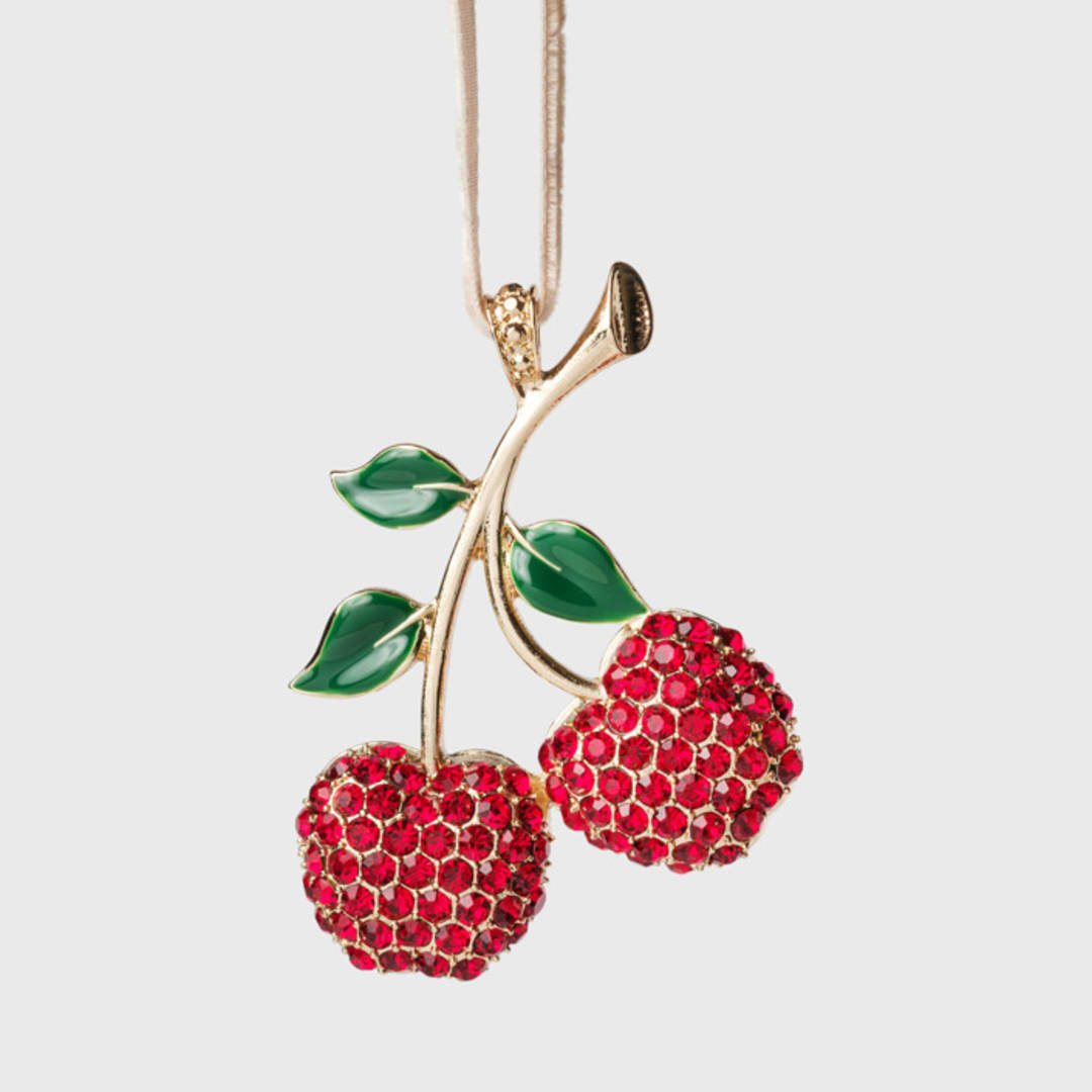 "Cherry hanging ornament" - Ornaments in red by Joanna Buchanan