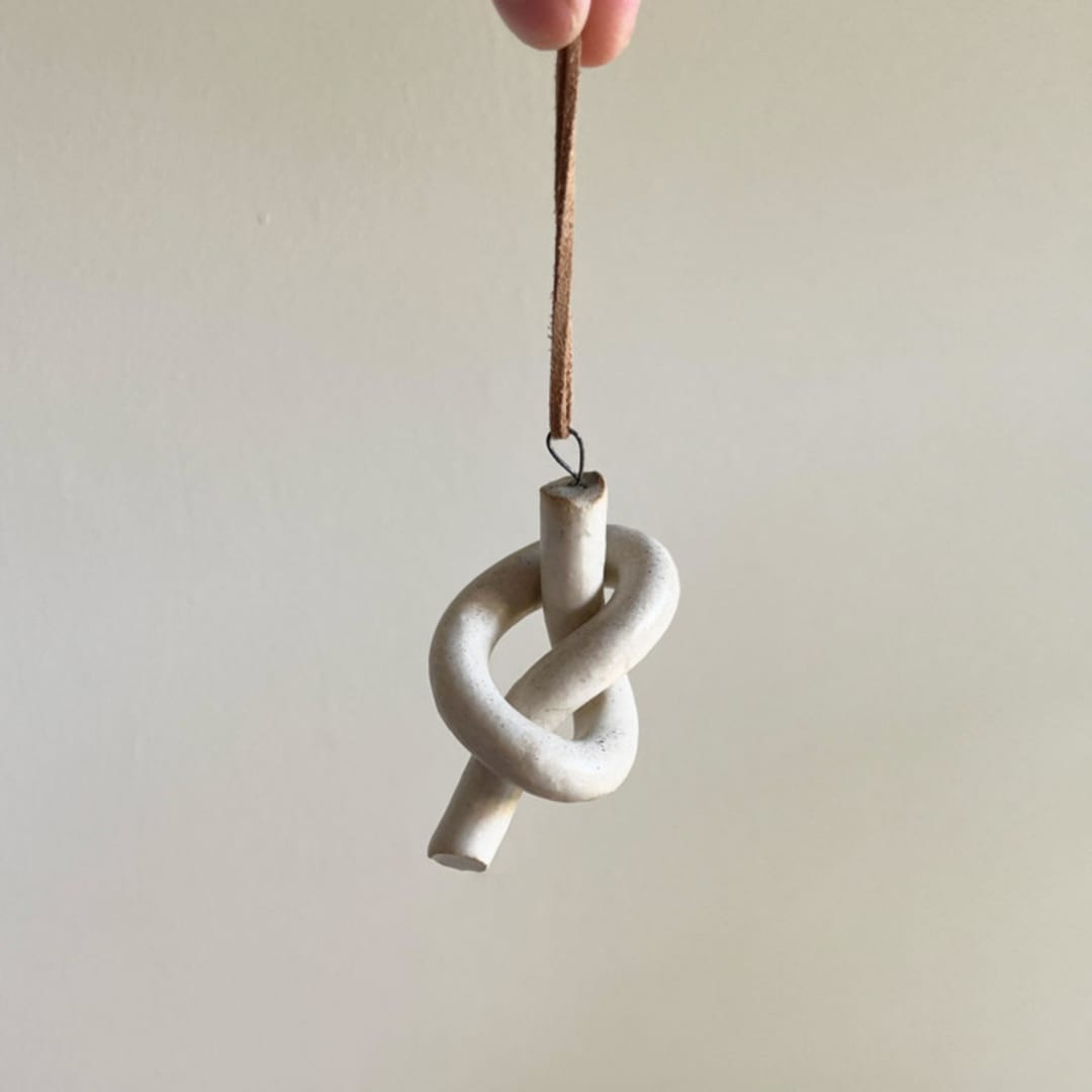 "Ceramic Knot Ornament" - Ornaments in white by Sidney Field
