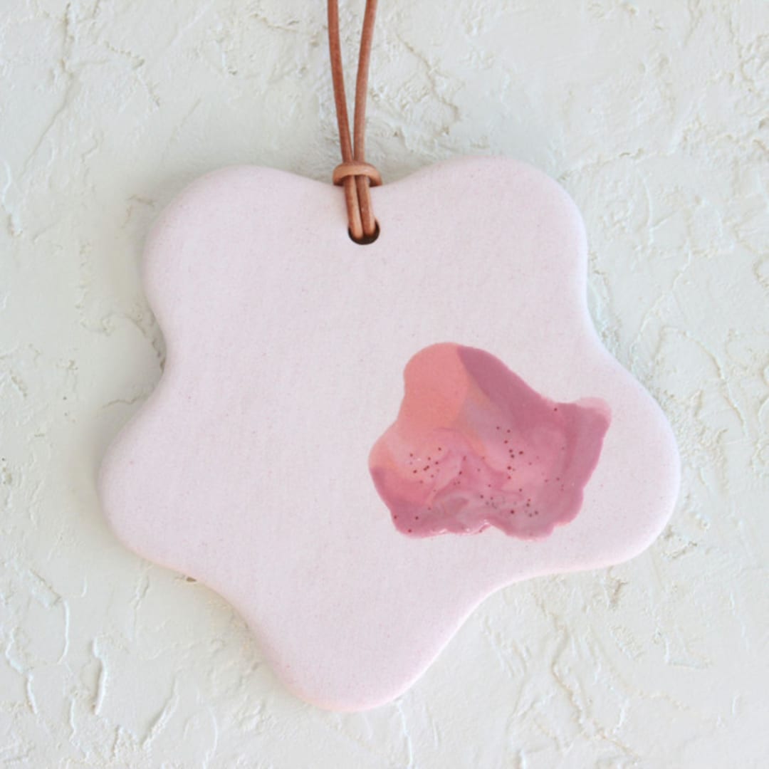 "Abstract Blob Mini Wall Hanging/Ornament" - Ornaments in pink by Quiet Clementine