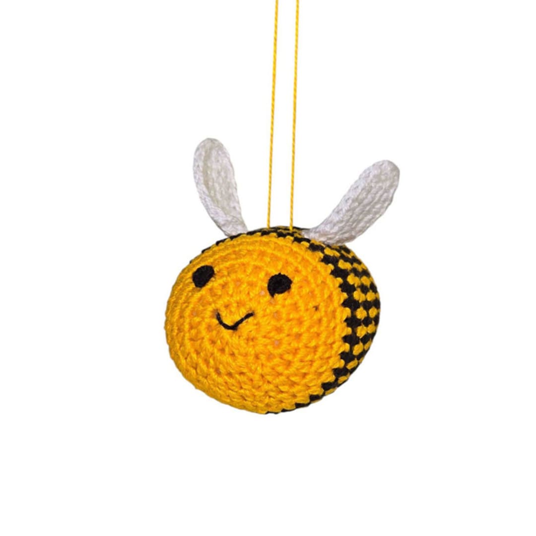 "Crochet Bee Ornament" - Ornaments in yellow by Melange Collection