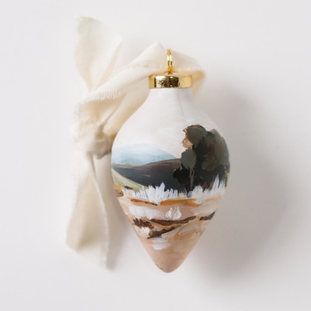 "Neutral Landscape | Ornament 01 | Smokies" - Ornaments in beige by Weronika Zubek