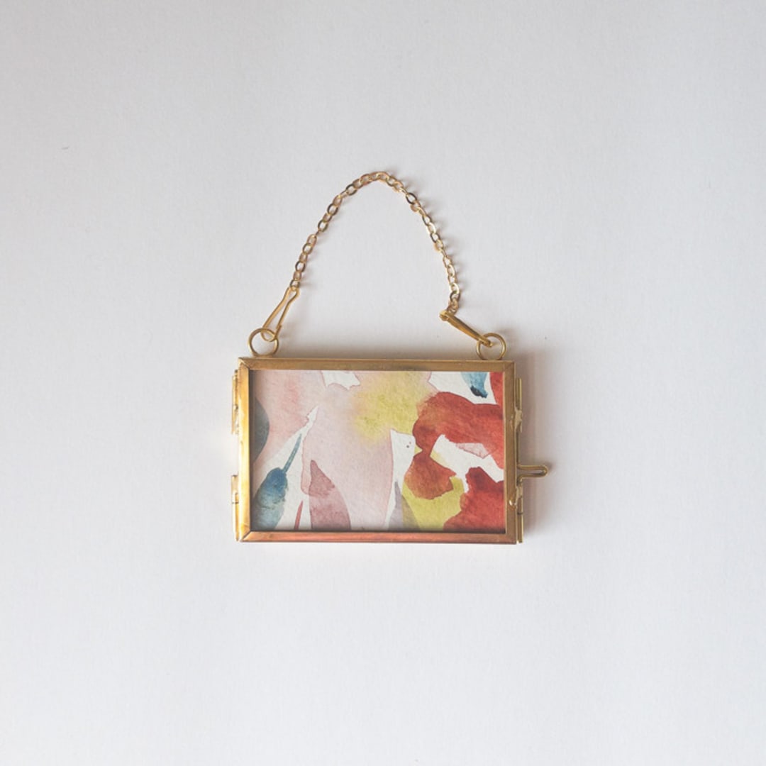 "Watercolor Floral Framed Ornament 6" - Ornaments in multicolor by Jocelyn Elizabeth