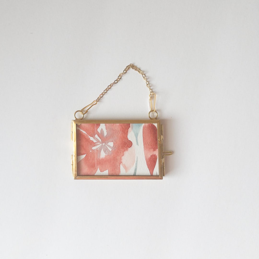 "Watercolor Floral Framed Ornament 5" - Ornaments in red by Jocelyn Elizabeth
